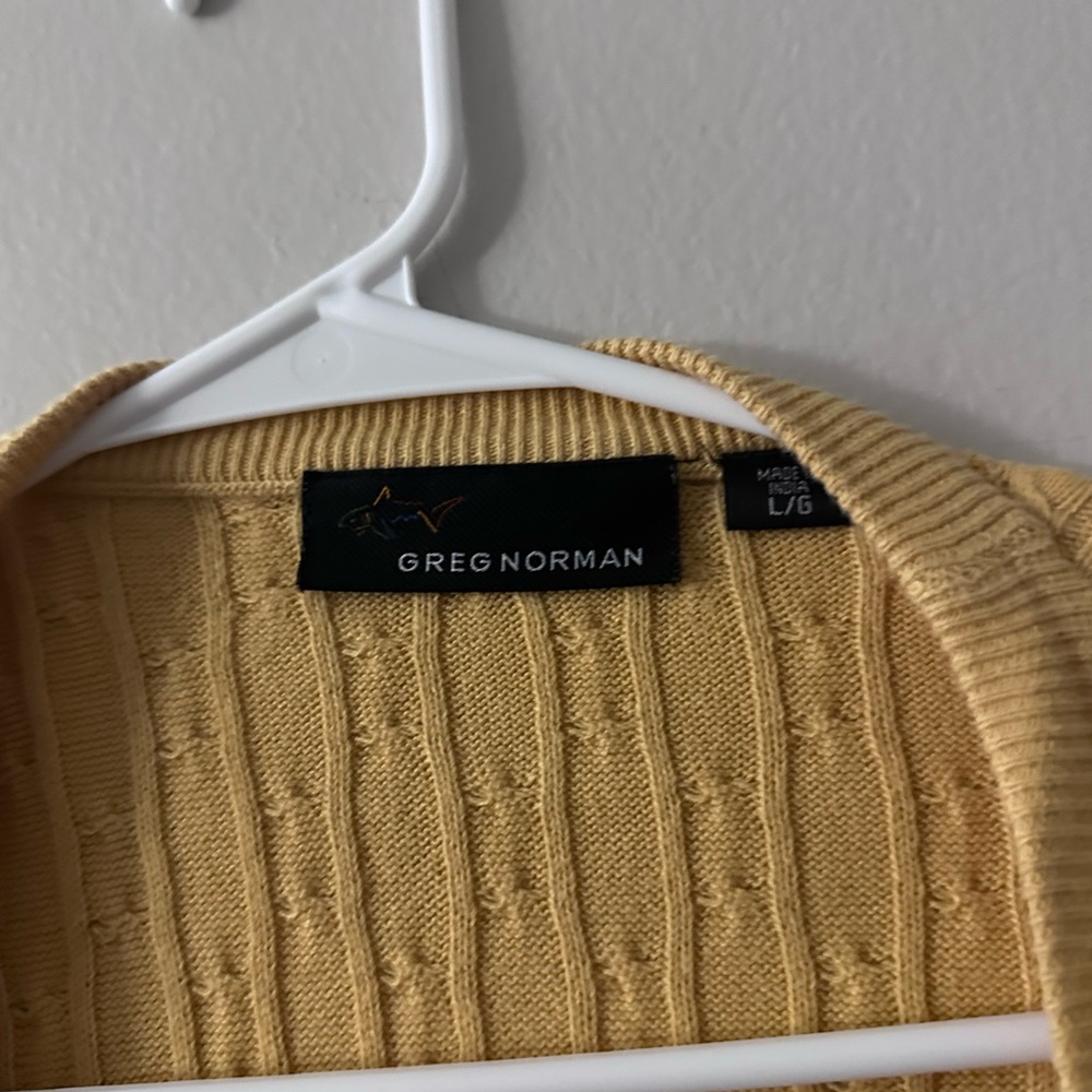 Greg Norman Collection Tan Cable Knit Vest - Picture 3 of 5